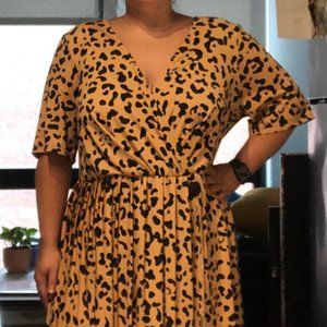 ASOS Curve leopard midi dress